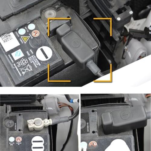 1Pc Non-flammable Plastic Battery Protection Covers for VW Polo Jetta Skoda Fabia Rapid Car Black Negative Power Batteries Cover
