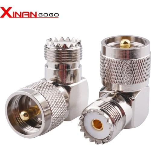 1PCS UHF PL259 Male to UHF SO 239 Female Jack Right Angle RF Adapter Connector Coaxial Converter