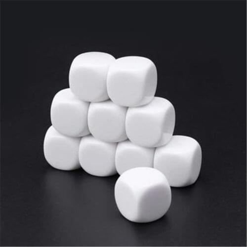 10Pcs/lots! 18mm Glossy DIY Dice Teaching Dice Light Plate Can Be Screen Printing DIY White Kids DIY Dice circular angle