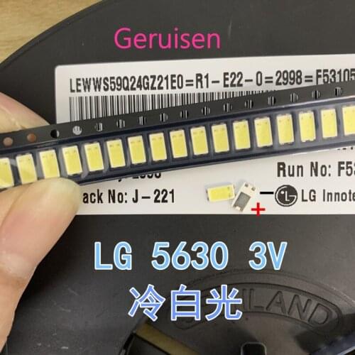 100pcs For LG LED LCD Backlight TV Application Middle Power LED LED Backlight RS59P 0.5W 3V 5630 Cool white LED LCD TV Backlight