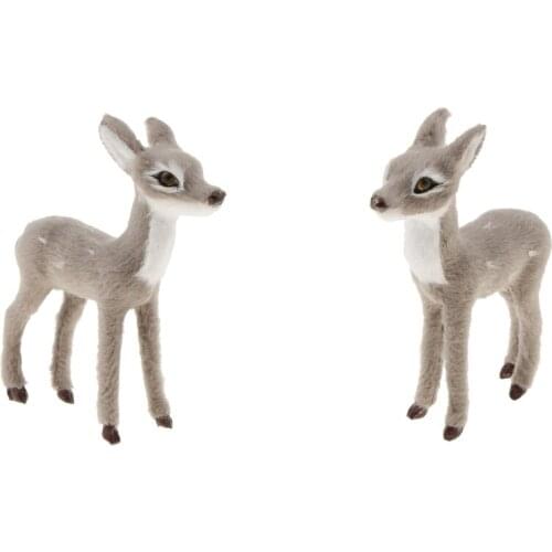 2-5pcs Lifelike Christmas Elk Deer Standing Children Gifts Home Shop Decor