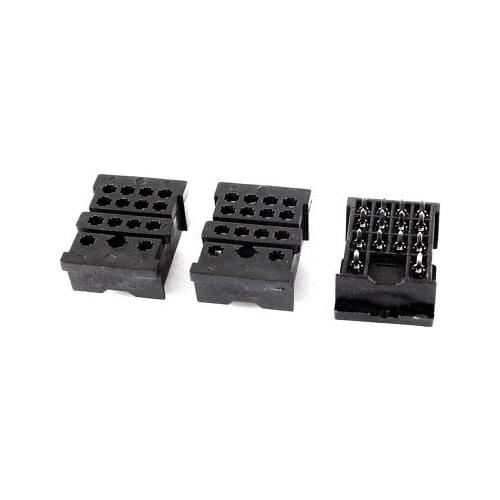 3 Pieces Black 20 Pin Voltage Relay Socket Base Holder 18F-2Z-A2 10A 300V