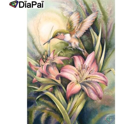 DIAPAI 5D DIY Diamond Painting 100% Full Square/Round Drill "Birds and flowers" Diamond Embroidery Cross Stitch 3D Decor A21866