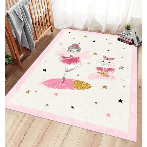 Ballerina rabbit childrens room carpet play mat educational cloudy living room