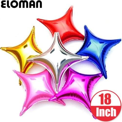 ELOMAN 10PCS/lots 18inch gold silver star foil balloons baby shower birthday party nightclub decoration supplies