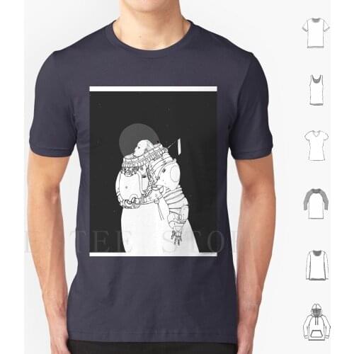 Space T Shirt Men Cotton 6xl Beauty Science Fiction Sci Fi Stars Space Galaxy Robot Astronaut Japanese Black And White Universe