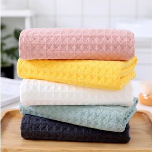 Cotton Waffle Bath Towel for Adults Large Luxury Absorbent Quick-drying Thin Summer Gauze Towels Big Kids Women Bathroom Gifts