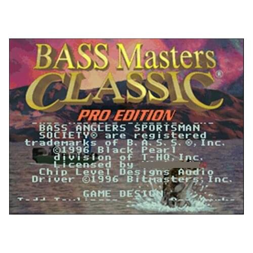Bass Masters Classic - Pro Edition NTSC Version 16 Bit 46 Pin Big Gray Game Card For USA Game Players