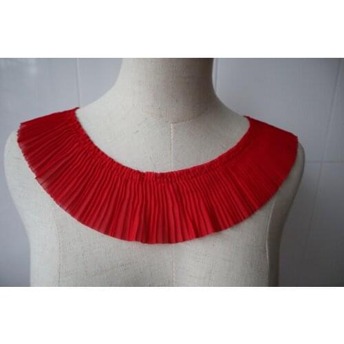 Red pleat ruffled chiffon trim, lavendar 6 cm wide pleated chiffon trim for sewing accessories multi colors