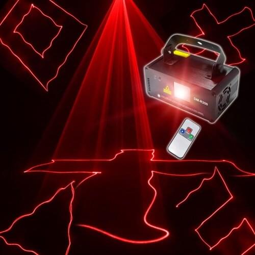Chims DMX 512 Control 200mw Red Laser Stage Lighting Flash Scanner Show Light Effect Projector Party Dance Music Disco DM-R200