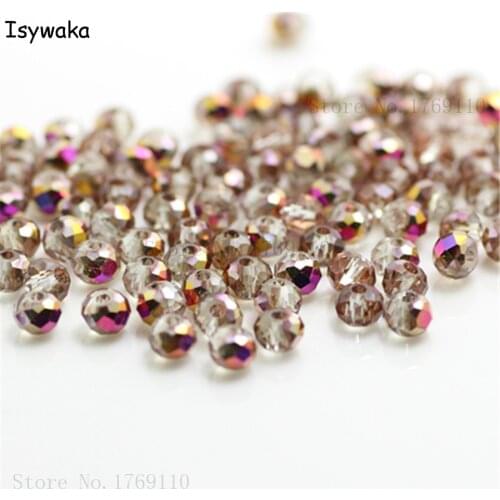 Isywaka Red Copper AB Colors 4mm 145pcs Rondelle Austria Crystal Glass Beads Loose Faceted Round Beads Jewelry Making