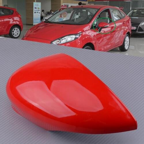 Left Side Red Wing Door Mirror Cover Cap Red Plastic Fit For Ford Fiesta MK7 2008 2009 2010 2011 2012 2013 2014 2015 2016 2017