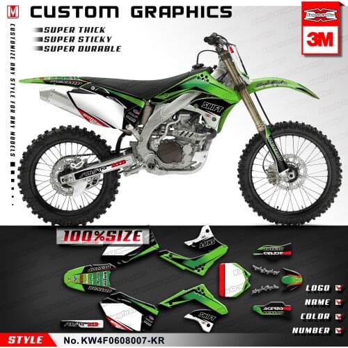 KUNGFU GRAPHICS Motorcycle Decals Vinyl Wraps Sticker Kit for KX250F KX450F KXF 250 450 2006 2007 2008