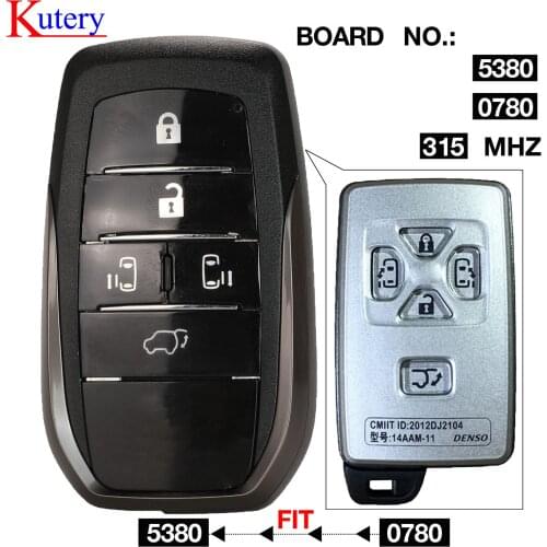 Kutery for Toyota Previa Alphard car key remote control 5380 and 0780 315MHZ ID4774 CHIP