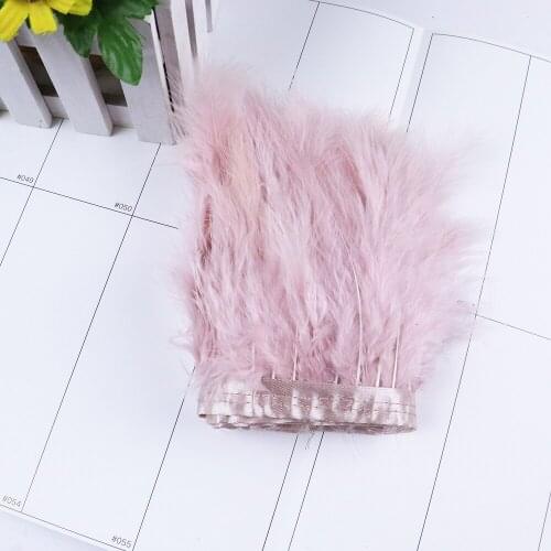 2M Natural Turkey Marabou Feathers Trim Ribbon for Diy Wedding Party Decor Plumes Accessories Crafts 4-6 Inches