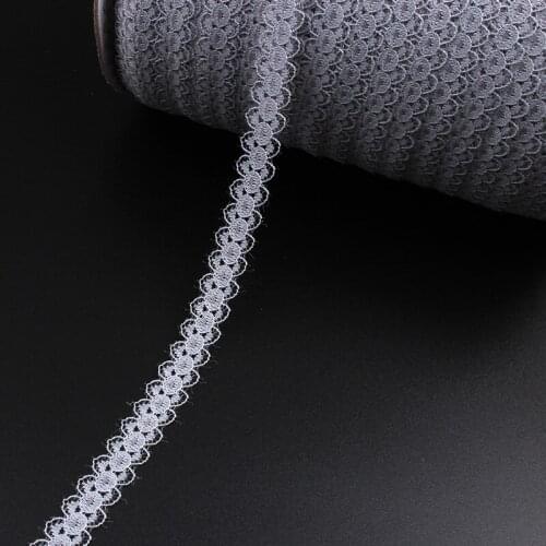 15mm 10yards Embroidered Grey Lace Ribbon for Flowers Gift Box Wrapping Handmade Sewing Lace Fabric Accessories DIY