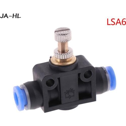Hot! Pneumatic Airflow Regulator 4mm 6mm OD Hose Tube Gas Flow Adjust Valve Connector Fitting Air Speed Controller
