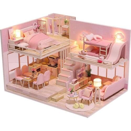 Furniture Diy Doll House Wooden Miniature Doll Houses Furniture Kit Puzzle Handmade Dollhouse Craft Toys For Children Girl Gifts