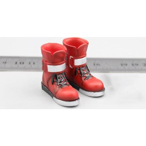 WS009 Story 1:6 Fantasy Fighting Queen Tifa Red Solid Shoes Boots Model For 12inch Female Body Doll Collectable