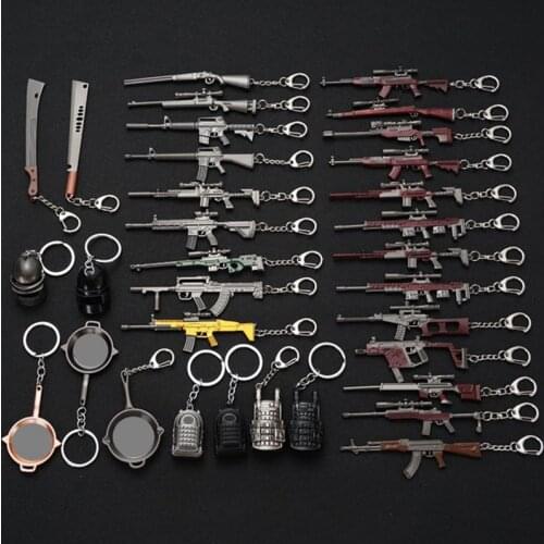 2020 Fashion Eat Chicken Keychain Battlegrounds Backpack Battle Frying Pan Helmet 98k Key Ring Woman Man Jewwlry Wholesale