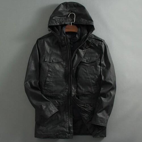 Autumn and Winter Russia Warm Mens Vest Coat European and American Style Hooded Jacket Coats Men Trench Coats Streetwear A829