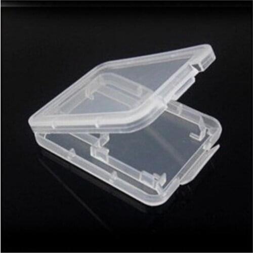 Small Transparent Plastic Protect Standard Memory Card Holder Storage Case Box for SD TF MMC SIM Memory Card LX5054