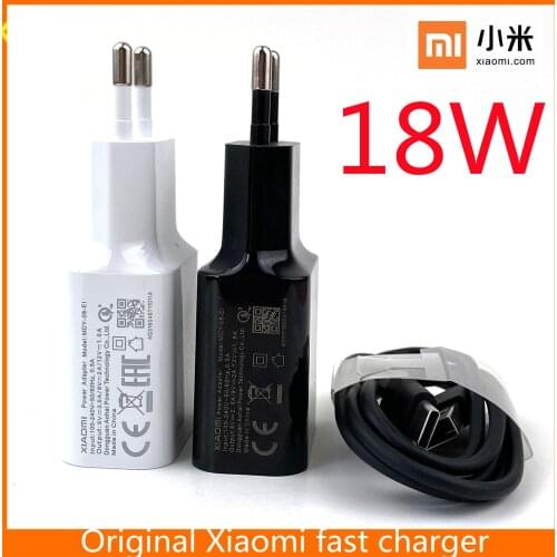 Original Xiaomi Charger EU QC3.0 Quick Charge Adapter USB TYPE-C Data Cable for MI 6 8 9 9se cc9 9t MIX 2s 3 Redmi note 7 8 pro
