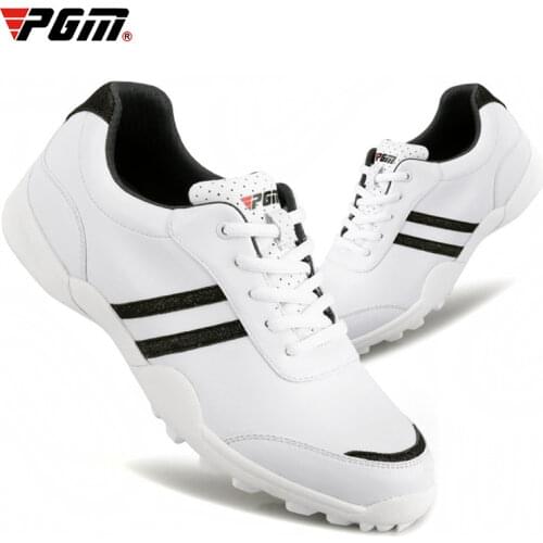 PGM Women Shoes Fixed Nail Anti-slip Soles Comfortable Lady Sports Leisure Sneakers Breathable Waterproof Microfiber Leather