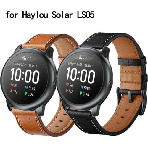 Genuine Leather Watch Band Strap for Haylou Solar LS05 Bracelet Replacement Wrist band for Haylou Solar LS05 strap Accessories