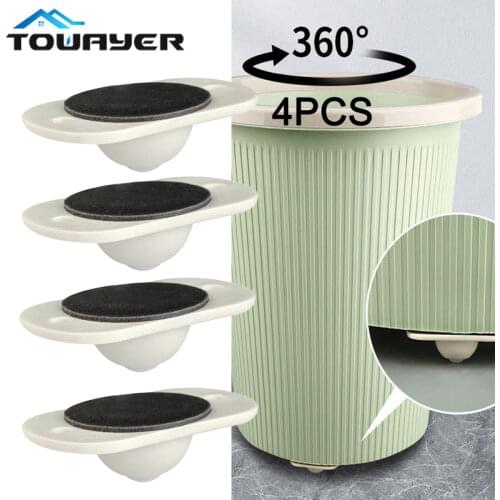 4PCS Universal Paste Type Adhesive Storage Can Self-adhesive Pulley Home No Noise No Scratches Box caster wheel rolling stool