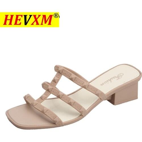 2021 fashion womens sandals summer soft bottom non-slip thick heel sandals beach shoes one-word slippers ladies sandals casual
