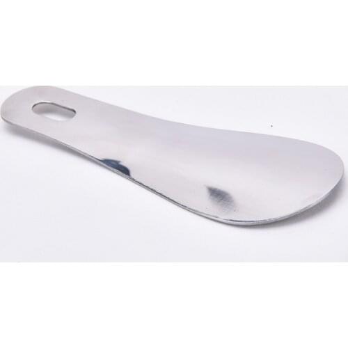 10cm Spoon Shape Stainless Steel Silver Shiny Metal Shoe Horn Shoehorn