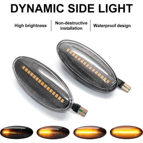 For Nissan Navara D22 NP300 1998-05 Datsun Frontier Fiera PickUp Terrano Skystar Flowing Turn Signal Lamp Indicator Car Lights