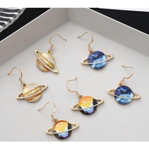 U-Magical Unique Design Personality Metal Planet Dangle Earrings for Women Creative Circle Geometric Earrings Jewelry Pendientes