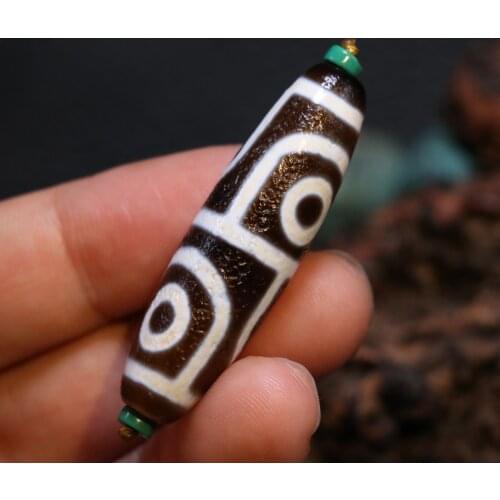 Healing Power Tibetan Crystallize Agate Many Layer Heaven Eye dZi Bead Pendant A Talisman Treasure