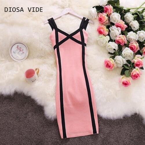 Womens sexy sling V-neck sleeveless hit color wild package hip knit dress women 2019 summer new