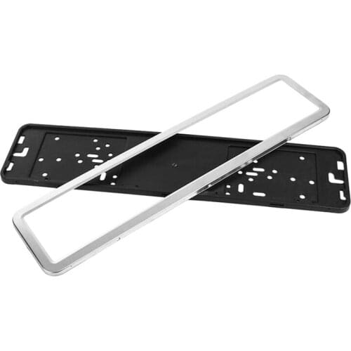 1 Set Stainless Steel European German Russian 8K Car License Plate Frame Number Plate Holder(Silver)