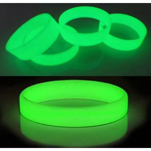 2021 New Arrivals Luminous Silicone Sports Bracelets Cuff Bangle Glow in Dark Rubber Wristband Friendship Bands Men Women Gifts
