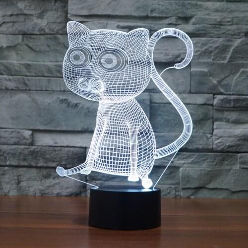Big Eye Cat 3d Light Novelty Electronic Products Creative Usb Desk led Nightlight Luminaria Kids Room Usb Led Kids Lamp