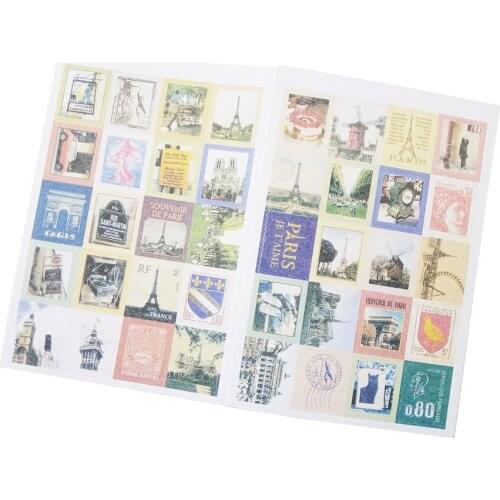 4 pcs/lot British Memory Cartoon Four Fold Stamp Sticker Notebook Stickers Custom Stickers Stationery