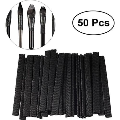 50pcs Makeup Brush Mesh Cover Cosmetic Brush Protector Net Sleeve Guards Hot Make Up Brushes Guards Protectors Cover Sheath Net