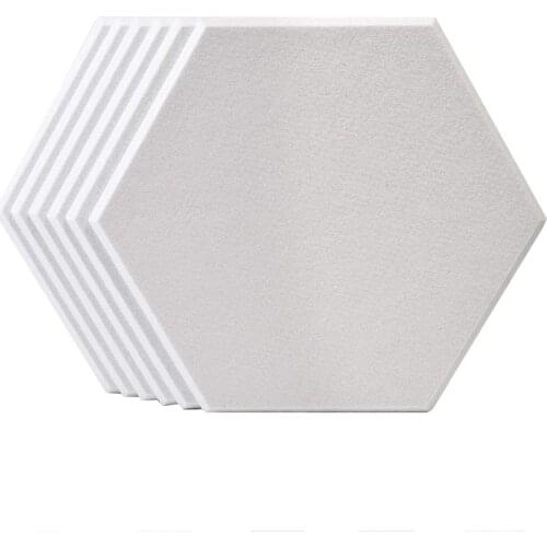 6Pack Hexagon 3D Acoustic Panels Padding Decorative Wall Tile for Acoustic Treatment Echo Bass Insulation 14X12X0.4 Inch