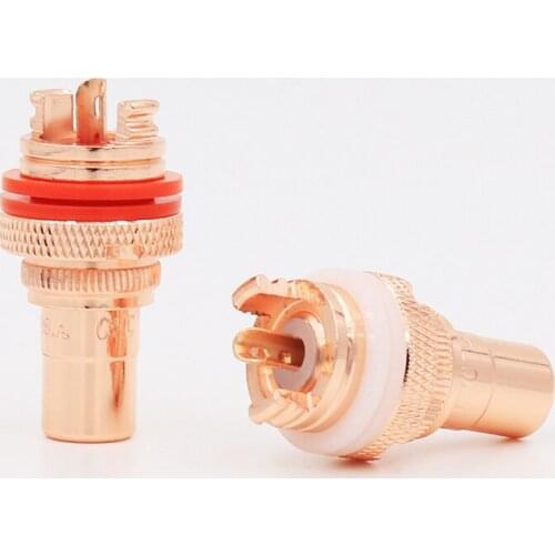 8pcs high quality red copper plated RCA Socket audio rca jack RCA terminals Amplifier Copper RCA socket Plug