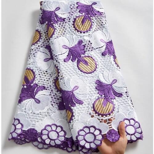 African Guipur Lace Fabric 2021 Lace Purpel Guipure Lace Cord Flowers Sewing Embroifery Fabric Dresses For Womem Wedding A 2550