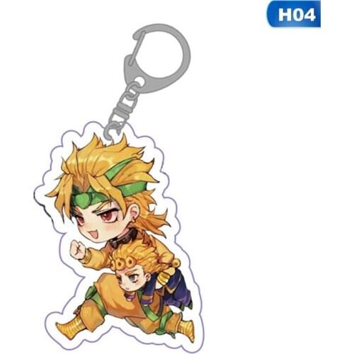 Anime JoJos Bizarre Adventure Acrylic Keychain Cartoon Jotaro Kujo Figure Keyring Gifts Key Holder Pendant Key Chain Wholesale