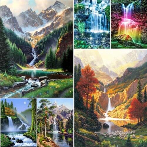 2021 New Diamond Embroidery 5D DIY Landscape Full Square/Round Drill Diamond Painting Cross Stitch Kit Set Home Decoration Gift
