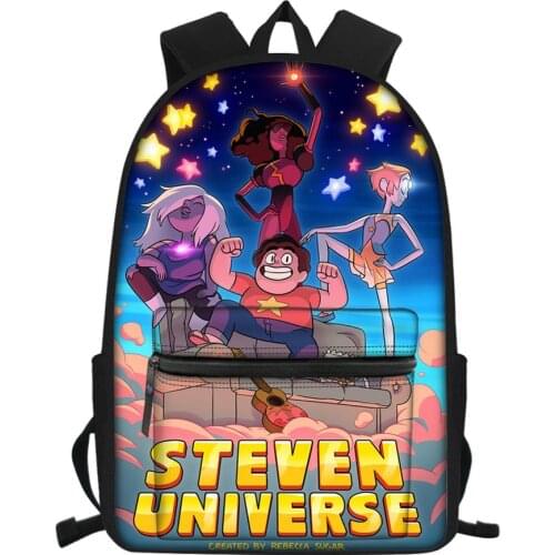 HALYUNASC Childrens Canvas Backpack Steven Universe Pattern School Book Bags Cartoon Animal Design Womens Travel Backpacks