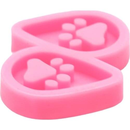 DIY Dog Paw Keychain Epoxy Resin Mold Key Chain Earrings Pendants Silicone Mould T84A
