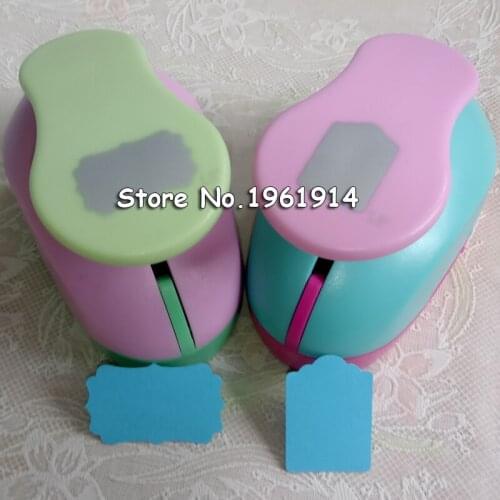 2PCS Kawaii Student Hole Punch DIY Handmade Cutter Card Craft Printing Puncher 2 Tag Shape Puncher 1.5 inch 3-3.7cm cutting size