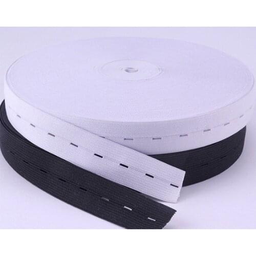 DoreenBeads Button Hole Elastic Band Pregnant Women Baby Elastic Strap Ribbon Sewing Accessory 1.5cm Wide 1PC(approx.10m long)